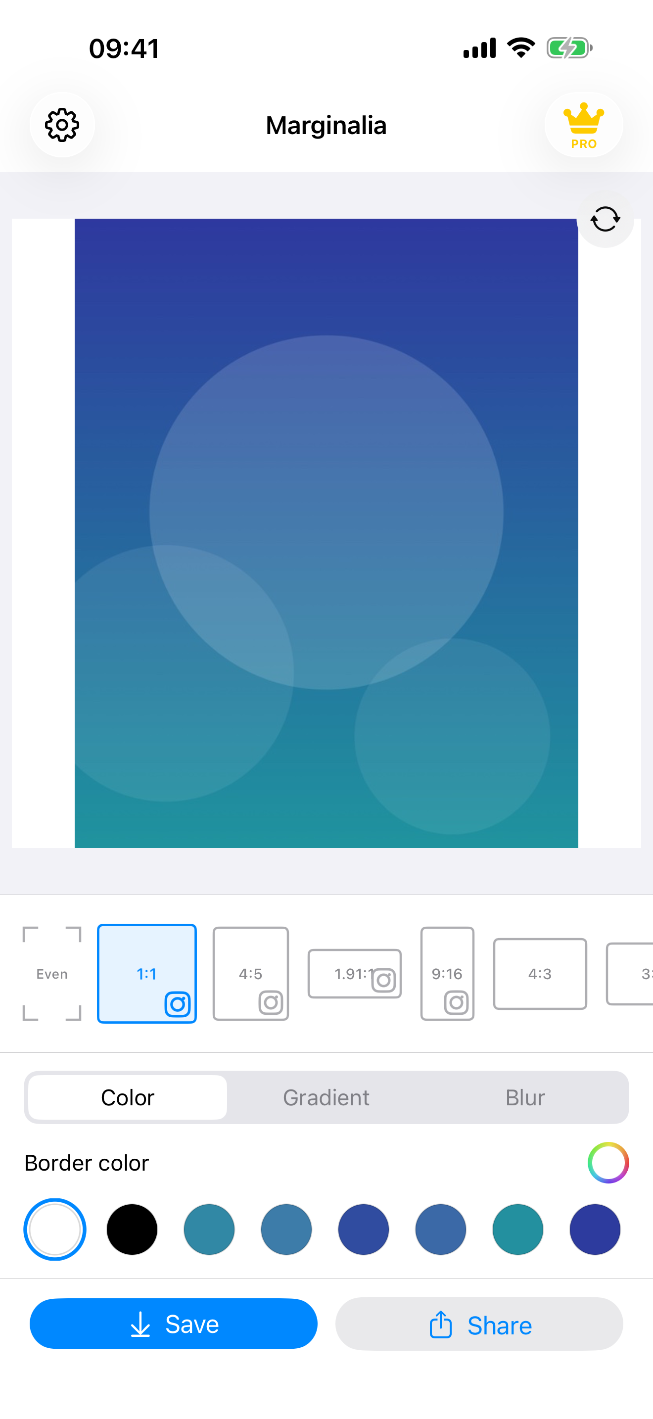 Main editor with solid border